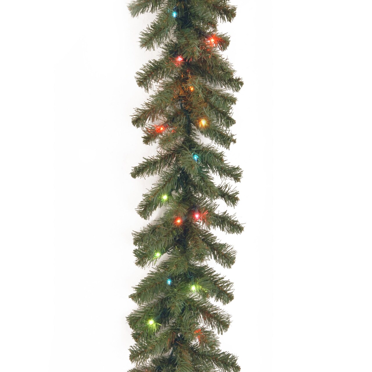 National Tree Company 9' x 10” Pre-Lit Kincaid Spruce Artificial Christmas Garland, Multicolor Lights